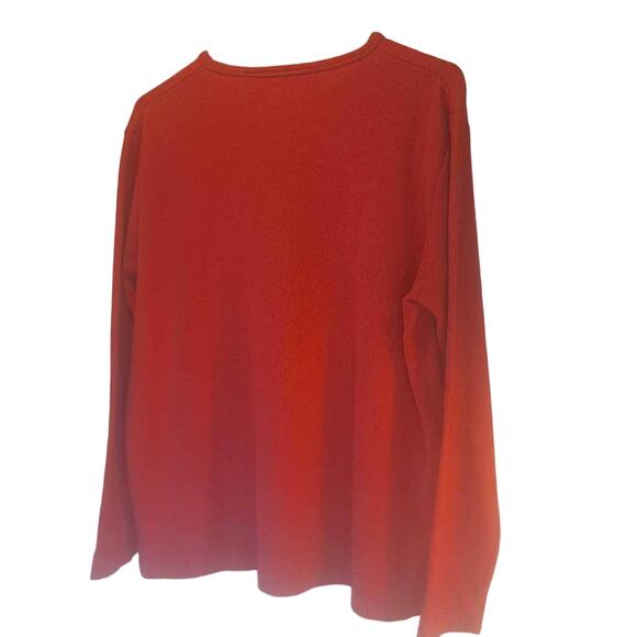 Cabin Creek Women's Henley Shirt Red Long Sleeve Buttons Crew Neck Preppy XL - Picture 3 of 7